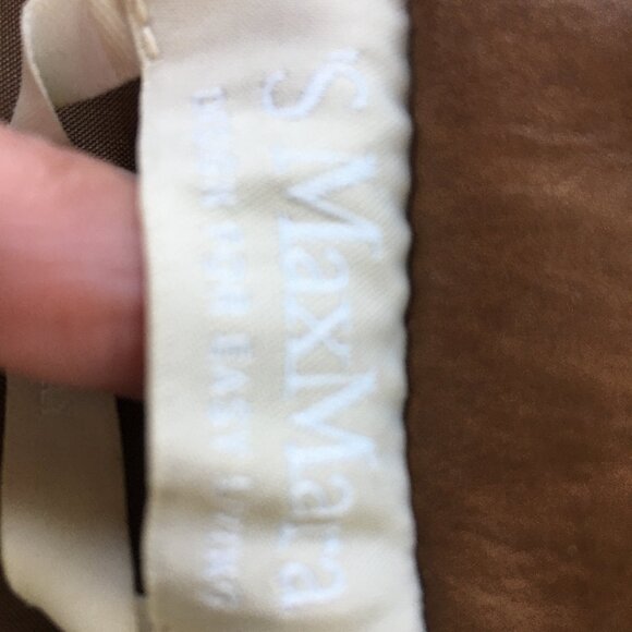 'S MAX MARA Italian Leather Pencil Skirt  Color Cognac  Size 6 - Picture 5 of 8